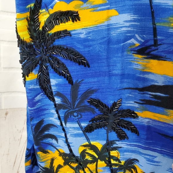Club Z Collection Blue Tropical Palm Tree Dress - Picture 5 of 11